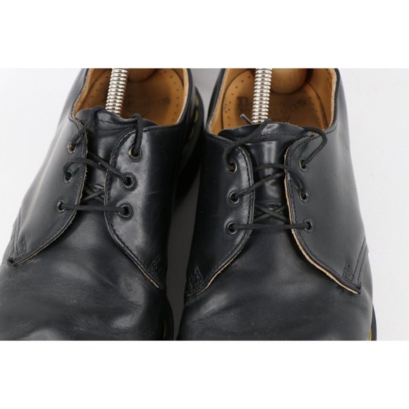 Vintage 90s Dr Martens UK 9 US 10 Distressed Leather Chunky Oxford Shoes Black